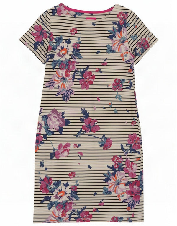 Rochie tricou damă Joules UK 12 Medium White Floral Bumbac