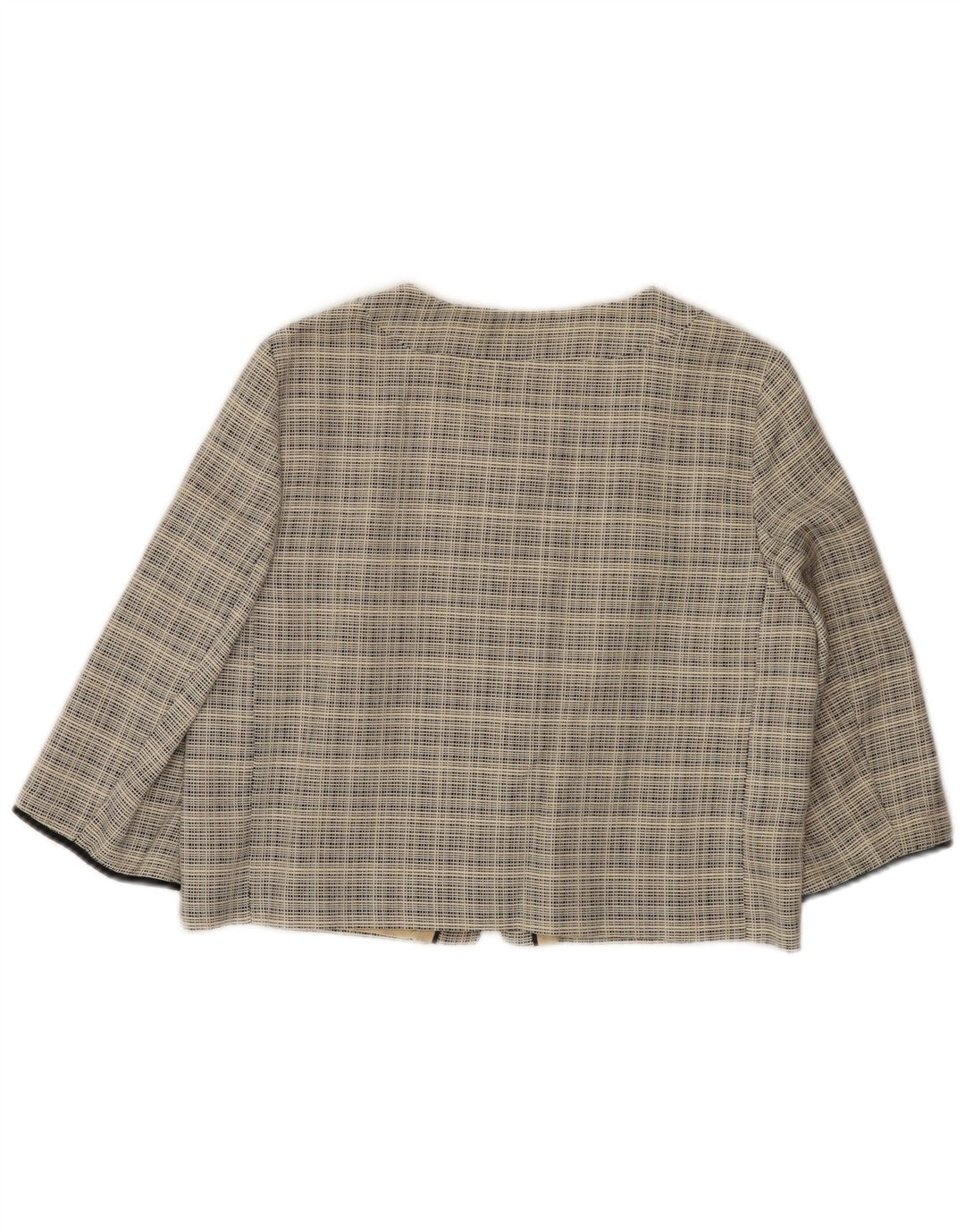 COAST Jachetă Bolero cu mâneci 3/4 pentru femei UK 12 Medium Beige Check Wool