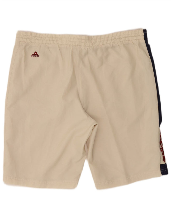 Pantaloni scurți sport grafic Adidas pentru bărbați XL, bej, poliester color bloc