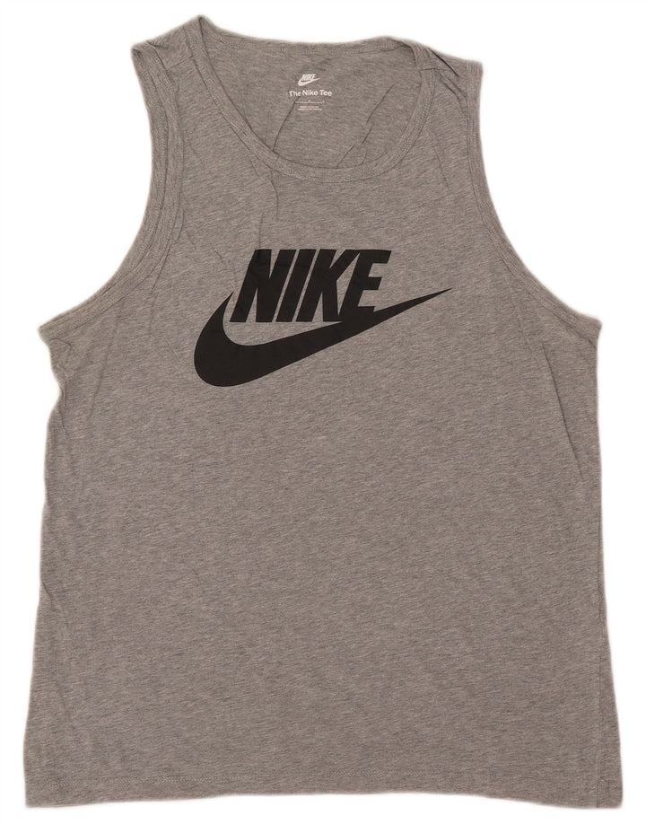 Top cu vestă grafică Nike pentru bărbați, mare, gri bumbac pete