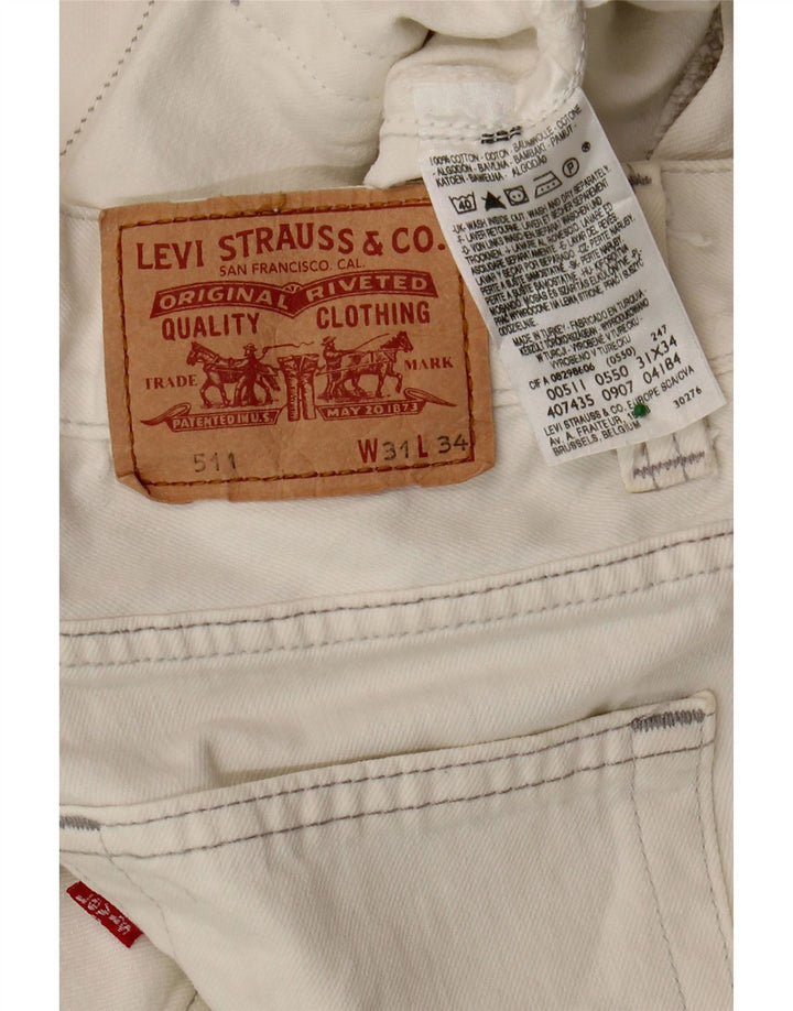 Blugi 511 slim pentru bărbați LEVI'S W31 L34 bumbac alb