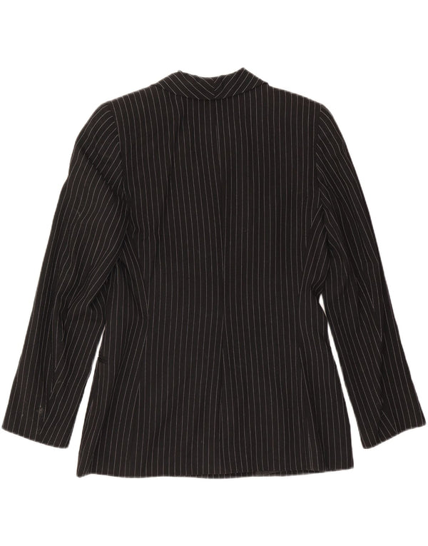 RENATO BALESTRA Womens 3 Button Blazer Jacket IT 46 Large Black Pinstripe
