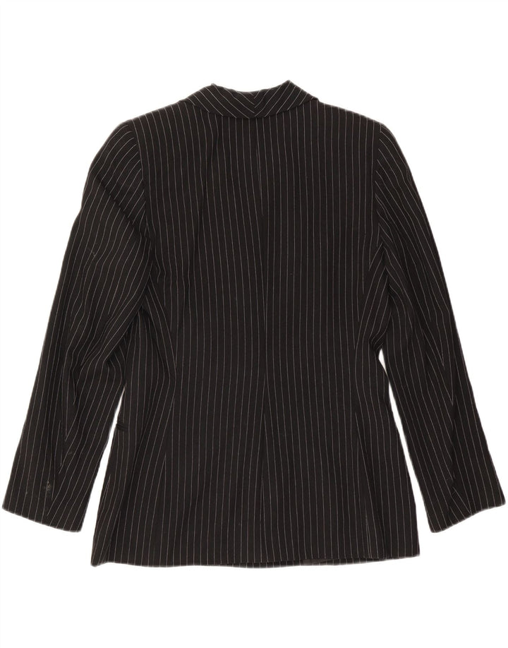 RENATO BALESTRA Jachetă Blazer pentru femei cu 3 nasturi IT 46 Large Black Pinstripe