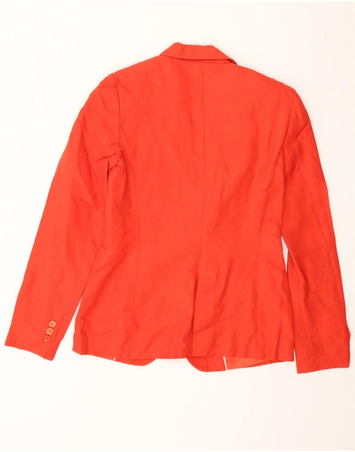 MASSIMO DUTTI Womens 1 Button Blazer Jacket US 2 XS Orange Cotton Vintage Massimo Dutti and Second-Hand Massimo Dutti from Messina Hembry 