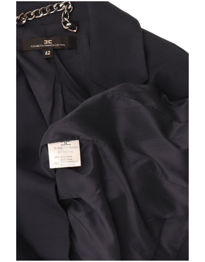 Jachetă Blazer Femei Elisabetta Franchi 2 Nasturi IT 42 Medium Bleumarin