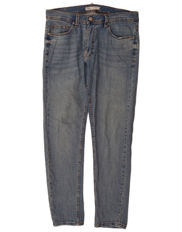 Blugi slim pentru bărbați Zara EU 44 Large W34 L32 Blue Bumbac