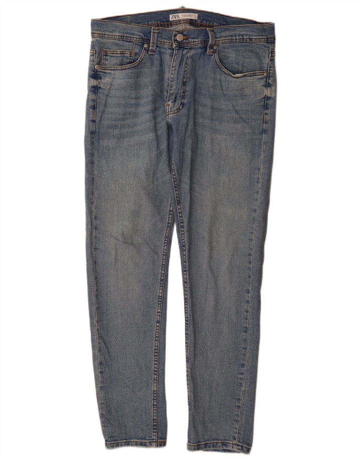 Blugi slim pentru bărbați Zara EU 44 Large W34 L32 Blue Bumbac