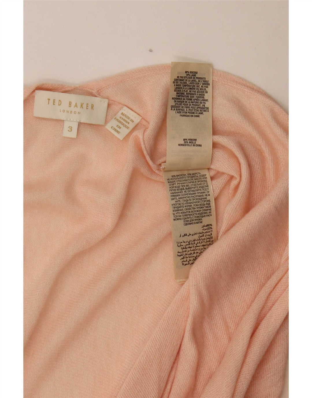 Pulover cardigan cu paragate supradimensionat pentru femei Ted Baker Mărimea 3, roz mediu