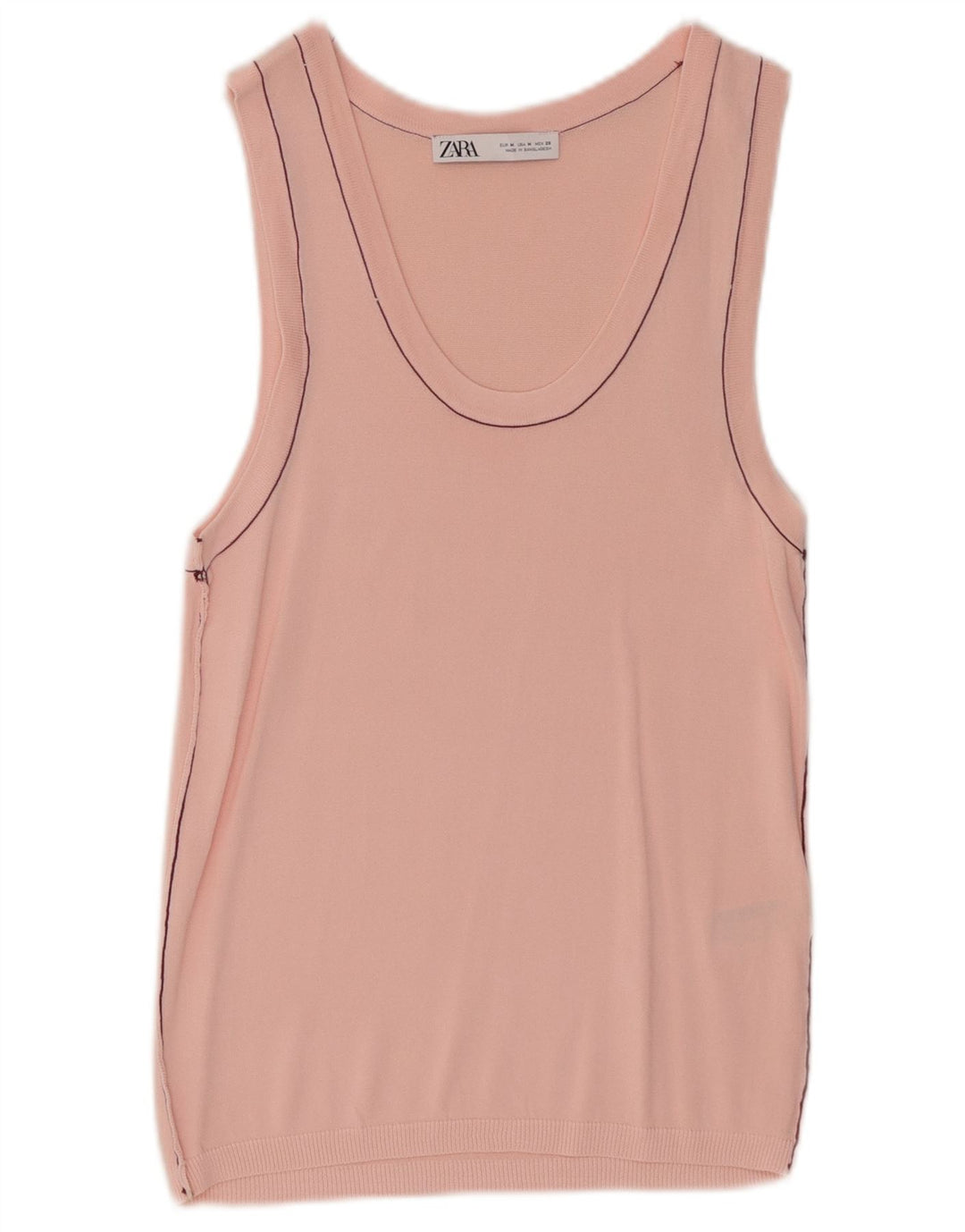 Vest Vest Top Femei Zara UK 12 Medium Pink Viscose