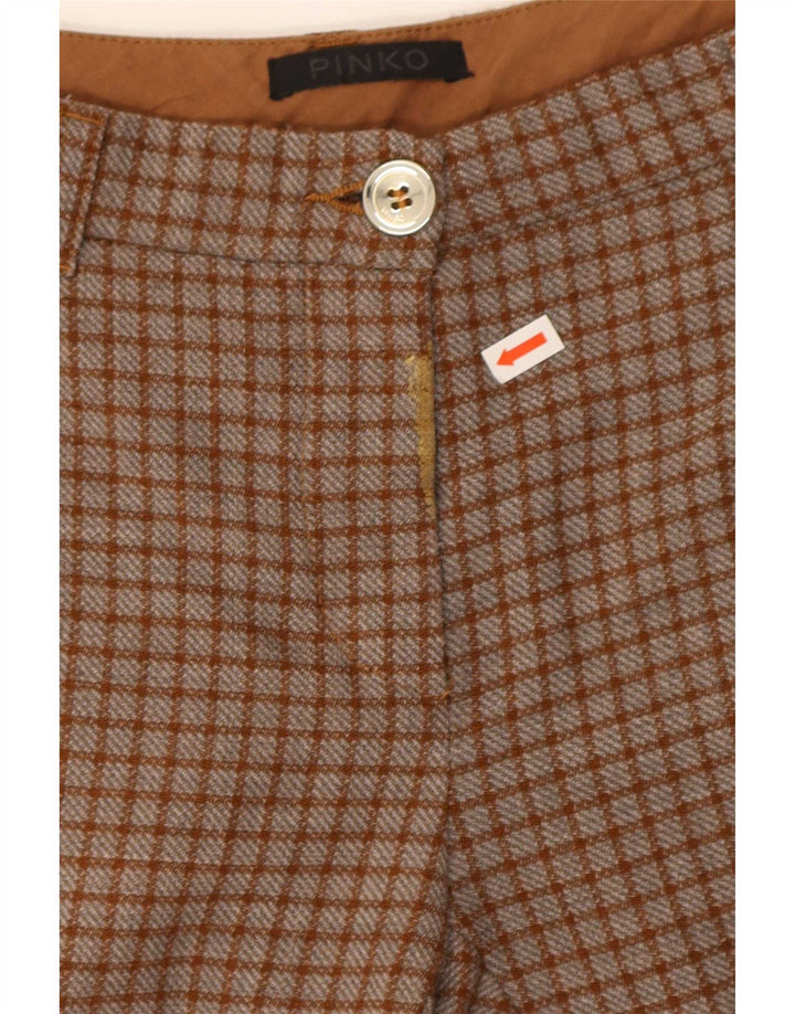Pantaloni chino slim pentru femei Pinko L26 L26 poliester cu carouri maro
