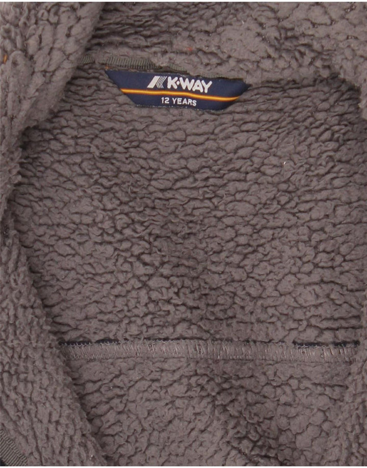 Jachetă fleece Sherpa K-Way pentru băieți 11-12 ani, bleumarin, poliester