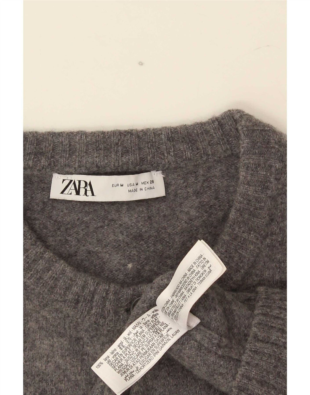 Pulover cardigan pentru femei Zara UK 12 Lână gri mediu