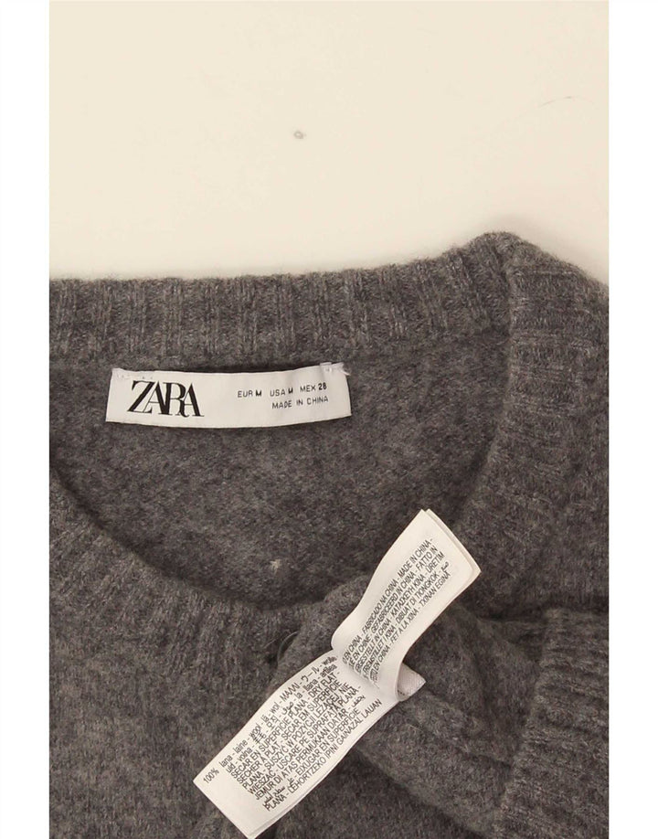 Pulover cardigan pentru femei Zara UK 12 Lână gri mediu