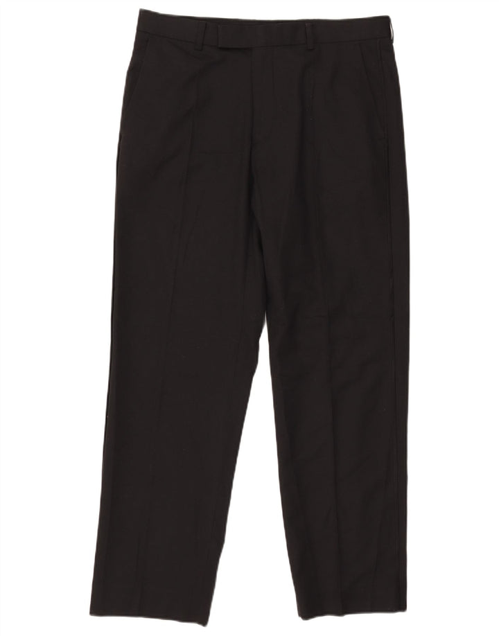 Pantaloni de costum drept bărbați Marks & Spencer Autograph W32 L29 negri