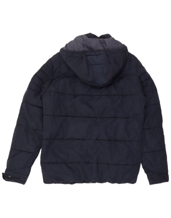 Jachetă căptușită cu glugă Jack & Jones pentru bărbați UK 40 mare bleumarin