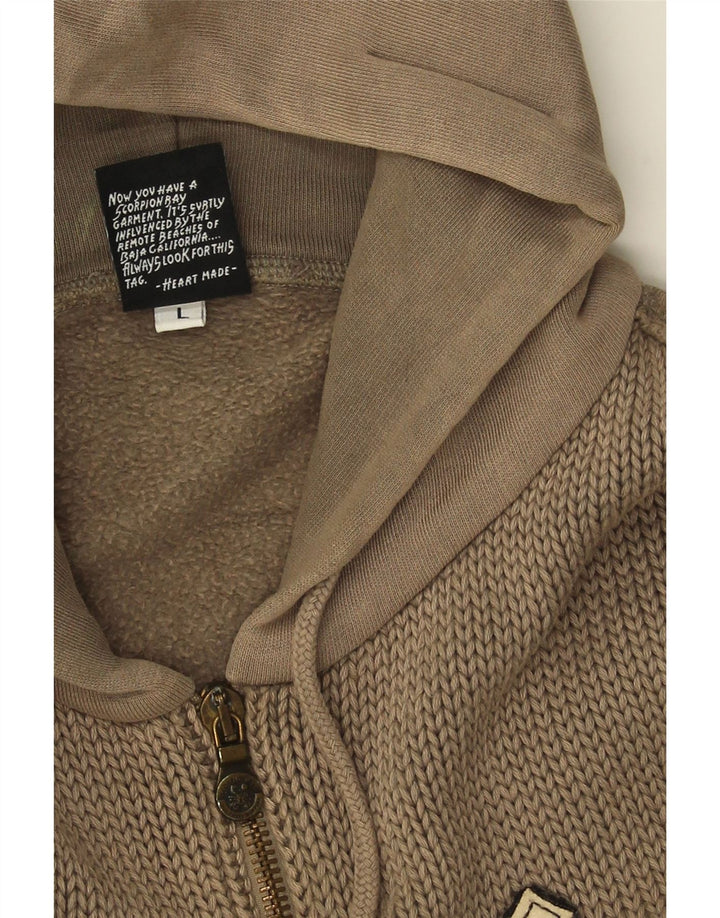 Pulover cu capota cu fermoar grafic pentru bărbați, mare