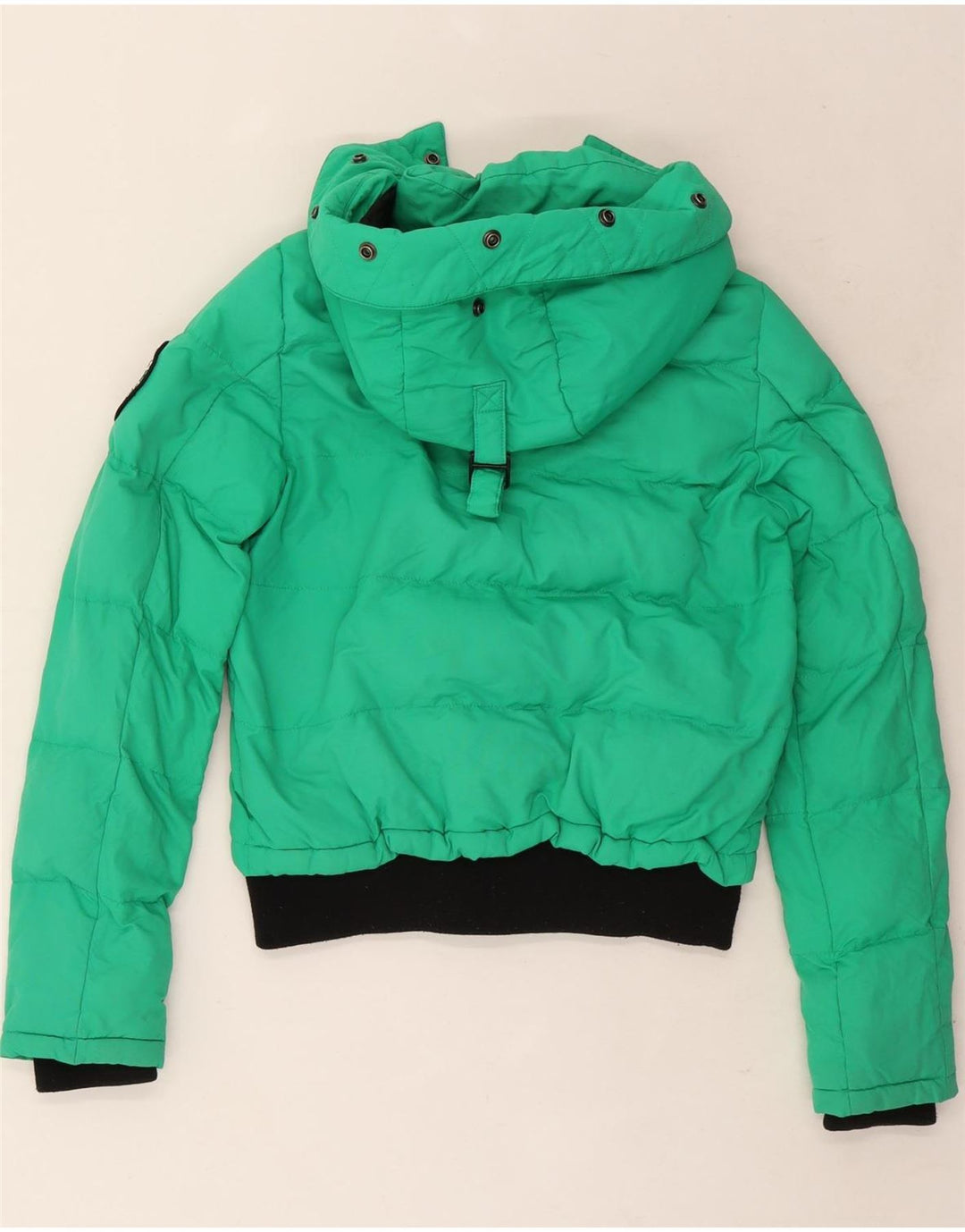 Jachetă căptușită supradimensionată cu glugă Superdry pentru femei UK 8 Small Green Colorblock