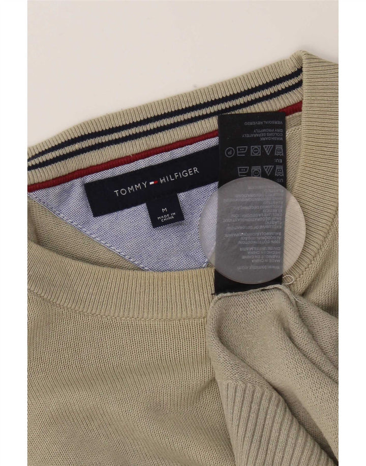Pulover Tommy Hilfiger pentru bărbați, cu gât crew, bumbac mediu kaki