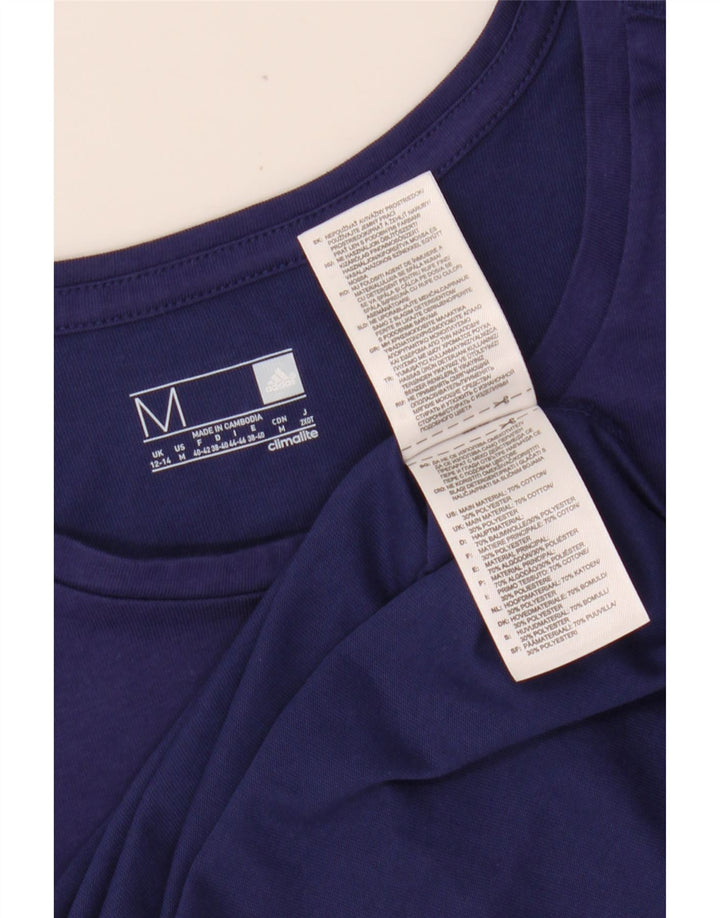 Tricou cu grafic Climalite ADIDAS pentru femei, Marea Britanie 12/14, albastru bleumarin mediu