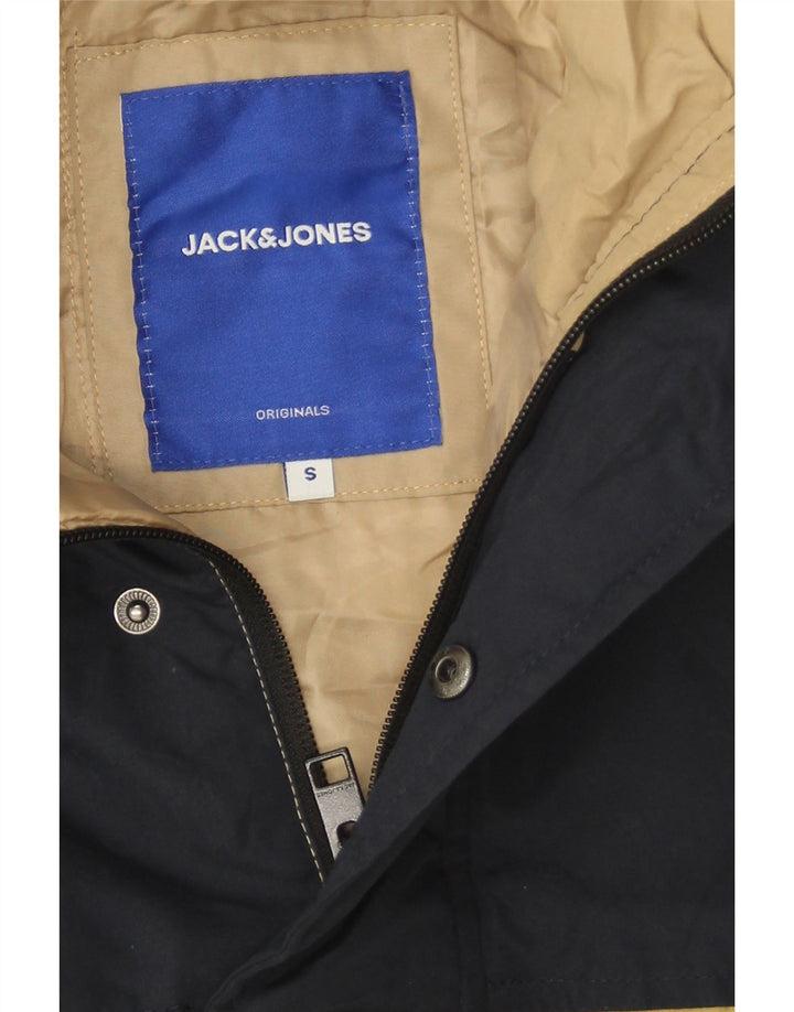 Jack & Jones jachetă de vânt cu grafică pentru bărbați UK 36, bej, color block