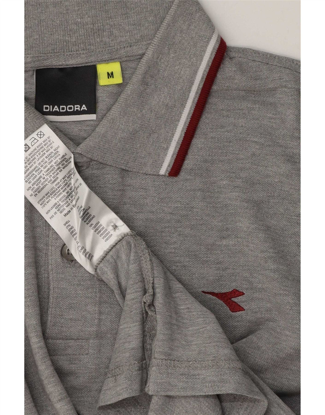 Cămașă polo Diadora pentru bărbați, cu formă regulată, din bumbac gri mediu