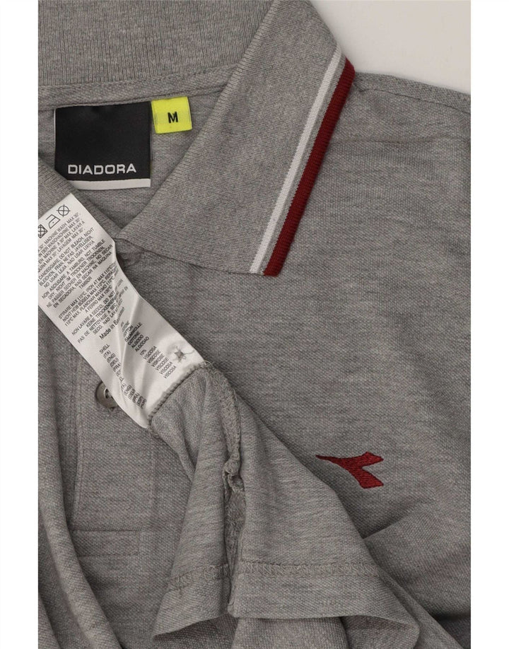 Cămașă polo Diadora pentru bărbați, cu formă regulată, din bumbac gri mediu
