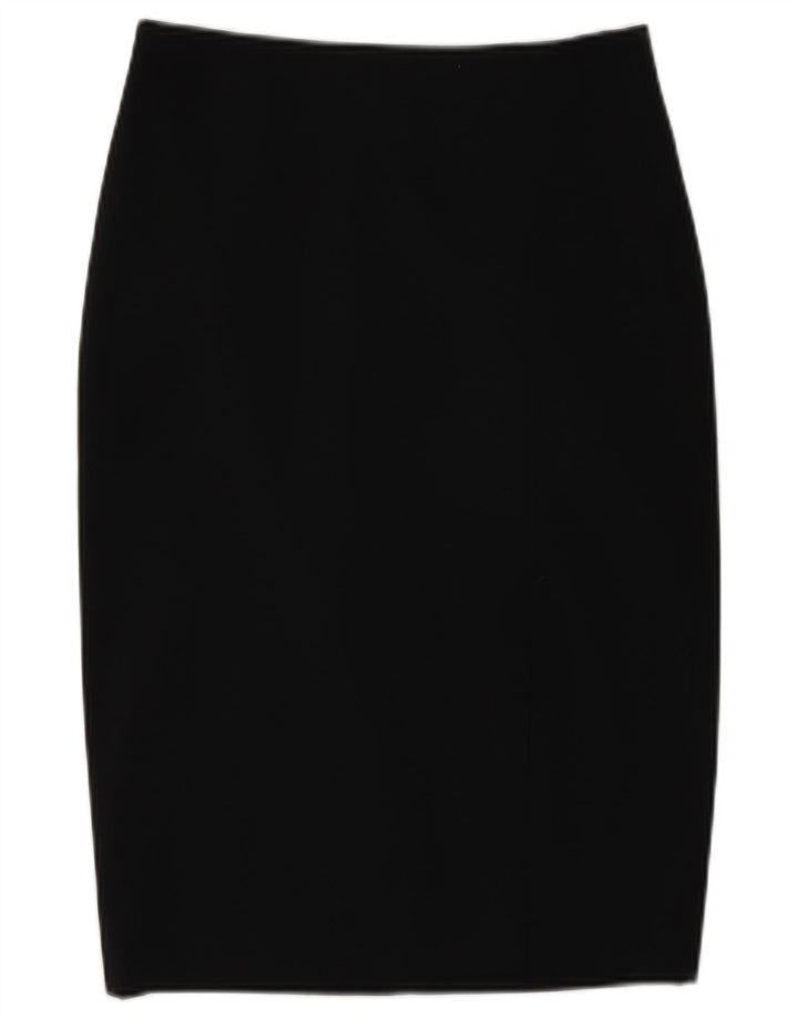 Fusta creion vintage pentru femei XS W26 poliester negru