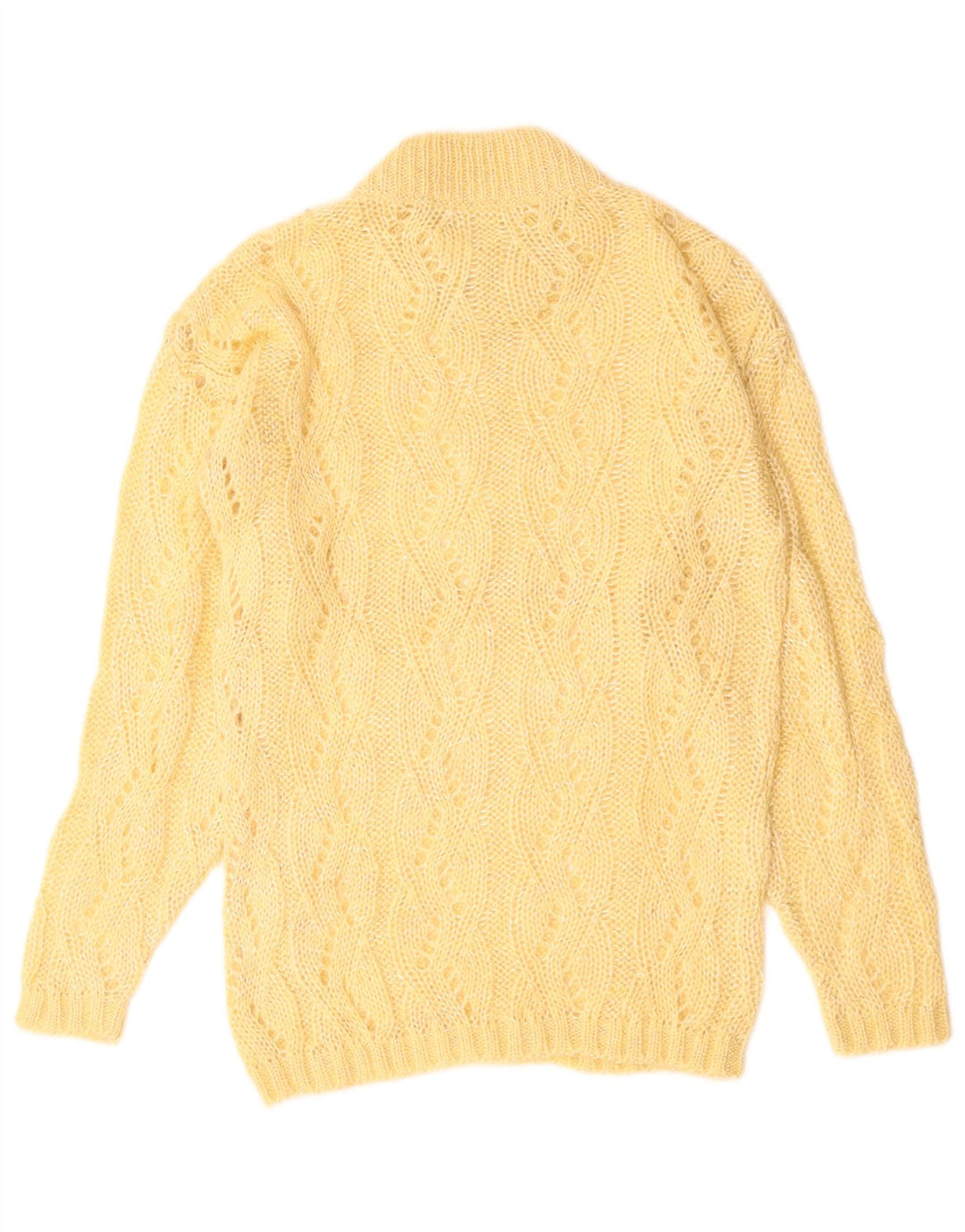 VINTAGE Pulover cu gât țestoasă pentru femei UK 10 Mic Bej