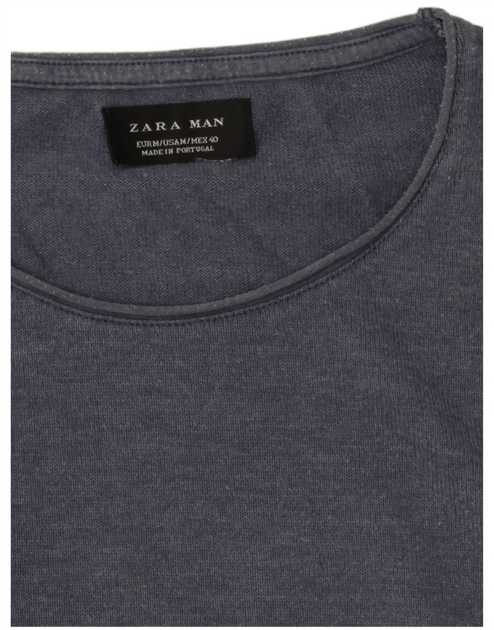 Tricou pentru bărbați Zara Top Mediu Bleumarin