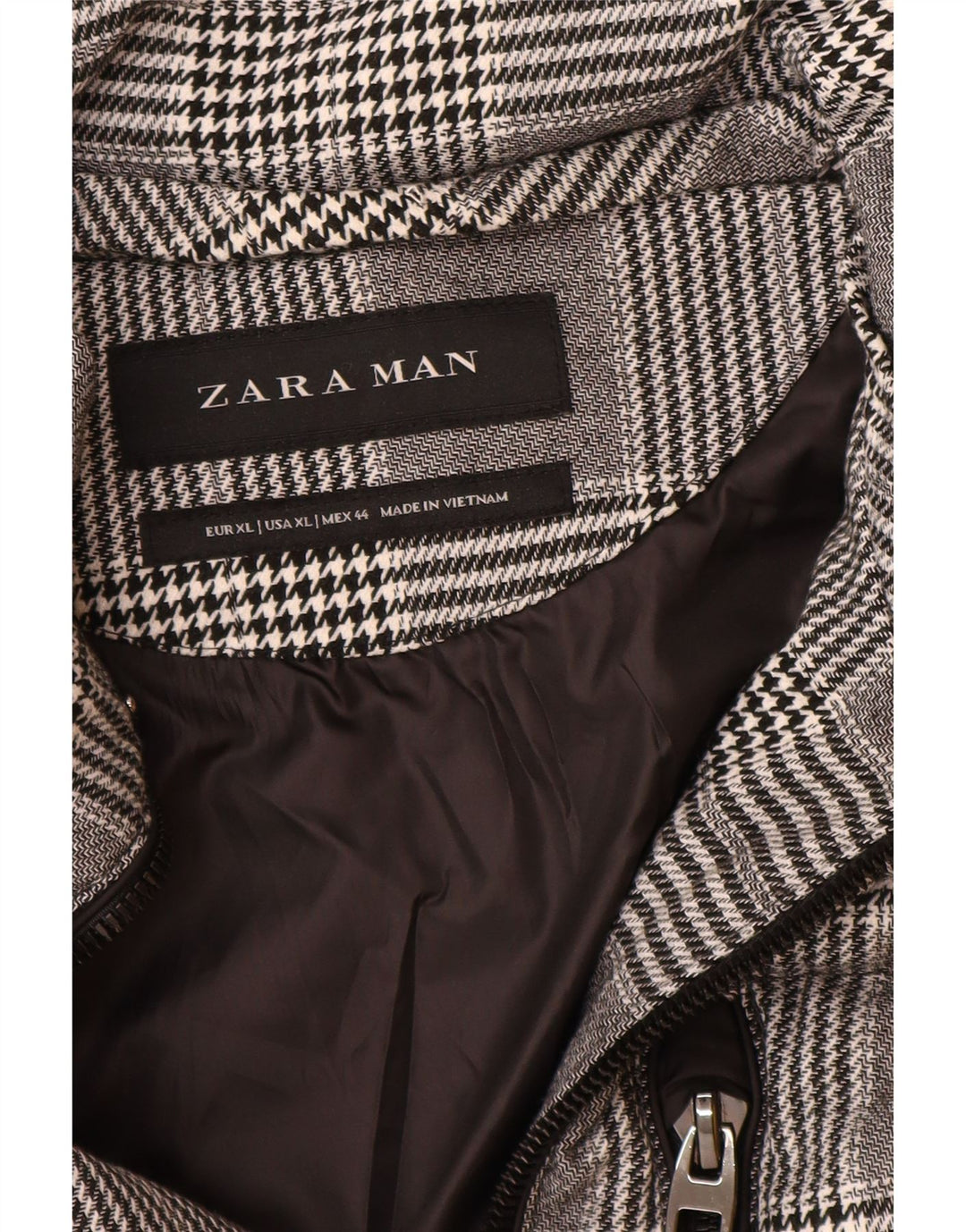 Gilet căptușit pentru bărbați Zara UK 42 XL poliester cu carouri gri