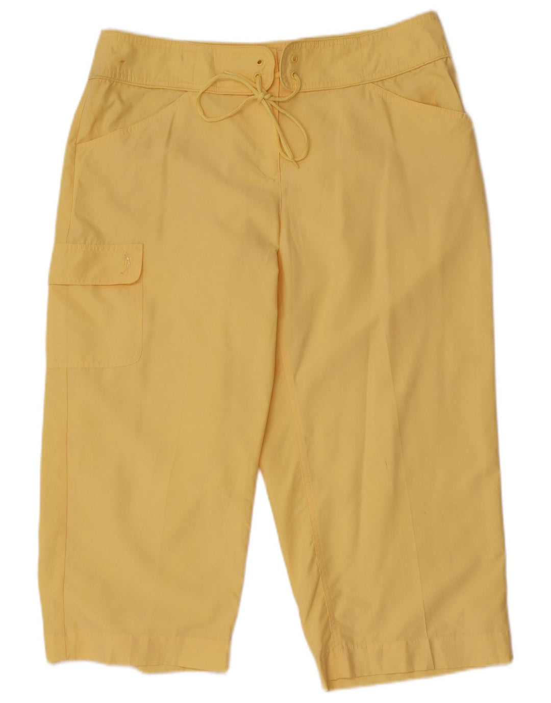 Pantaloni cargo Izod Capri pentru femei US 12 Large W34 L22 Galben Poliester