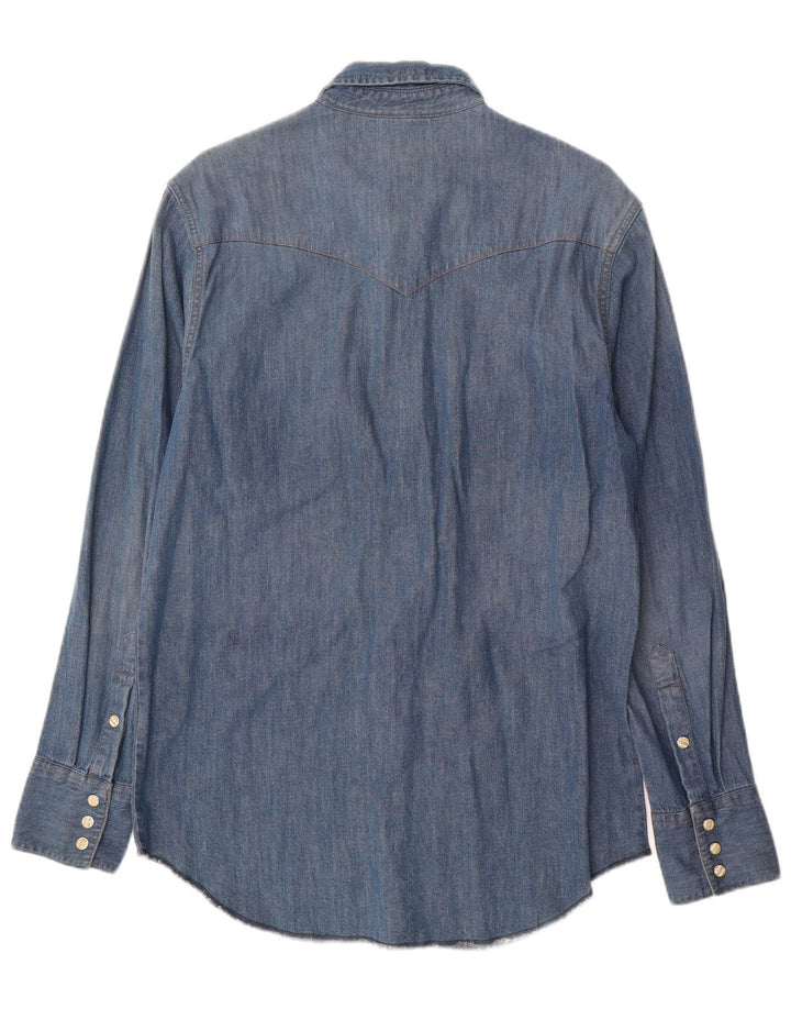 Cămașă din blugi pentru bărbați Wrangler, bumbac albastru mediu