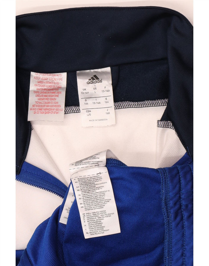 Jachetă de trening pentru băieți Adidas 13-14 ani, albastru, poliester