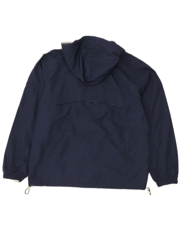 Jachetă de ploaie cu glugă Reebok pentru femei UK 12 Medium bleumarin poliester