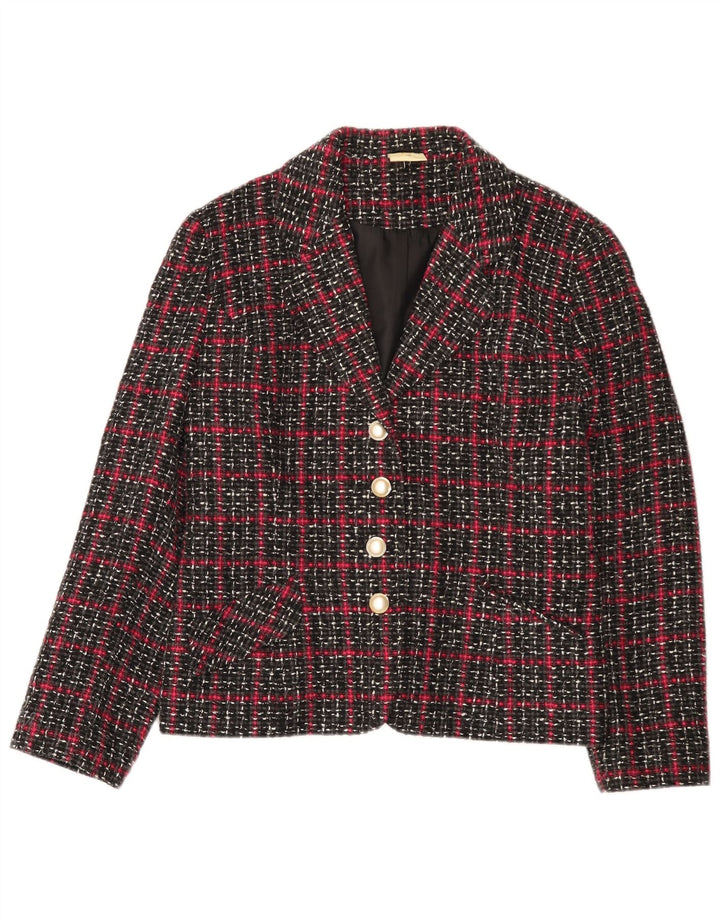 Jachetă blazer pentru femei Etam cu 4 nasturi UK 16, mare, negru, viscoză
