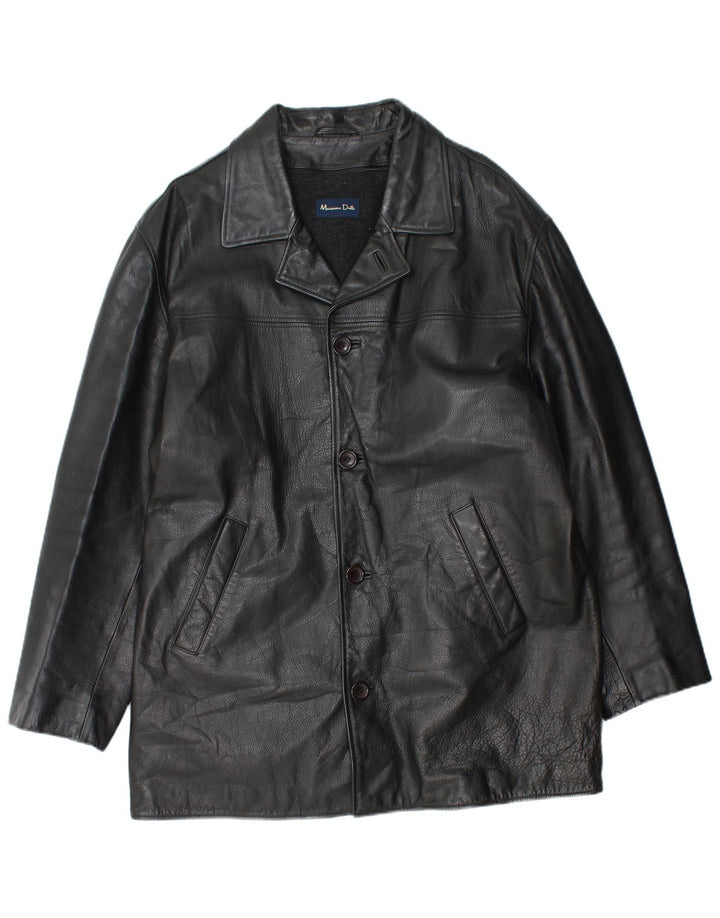 Palton din piele pentru bărbați Massimo Dutti UK 40 mare negru
