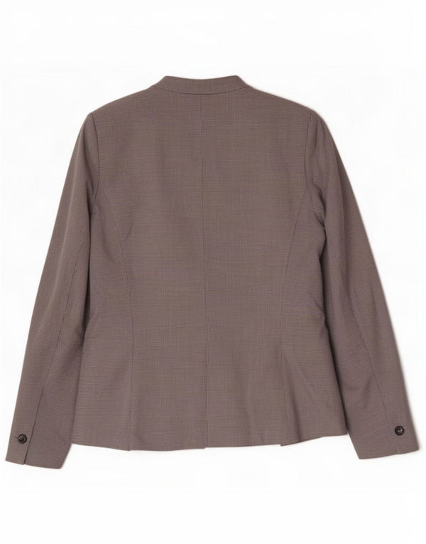 Zara Femei 1 Button Blazer Jacket EU 40 Medium Gri Houndstooth Poliester