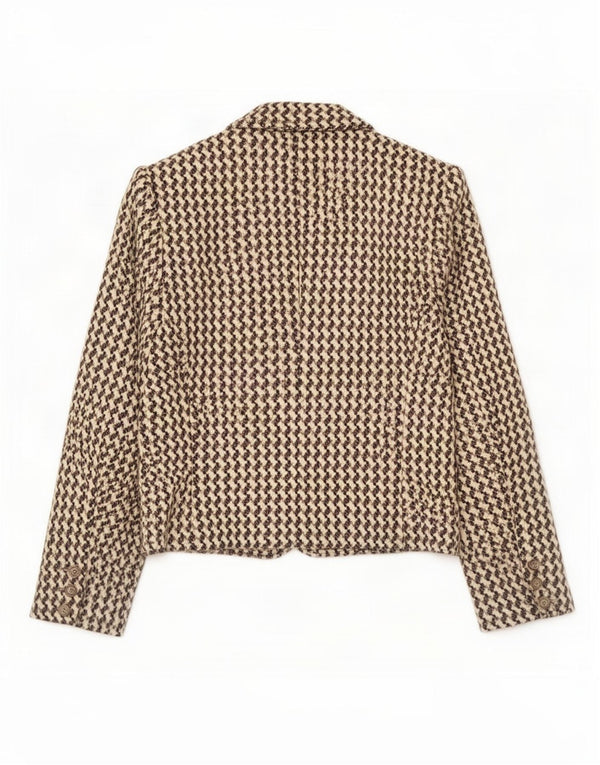 Jachetă pentru femei Poi By Krizia Crop Blazer IT 40 Small Beige Houndstooth