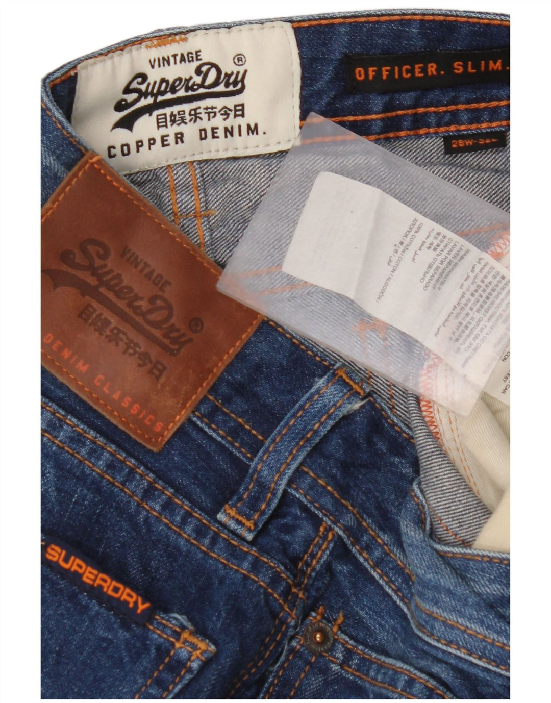 SUPERDRY Blugi subțiri pentru femei Acid Wash W28 L27 Bumbac albastru