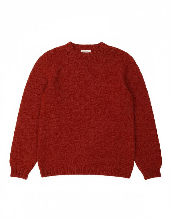 Pulover vintage pentru femei cu decolteu rotund UK 14 Burgundy mediu