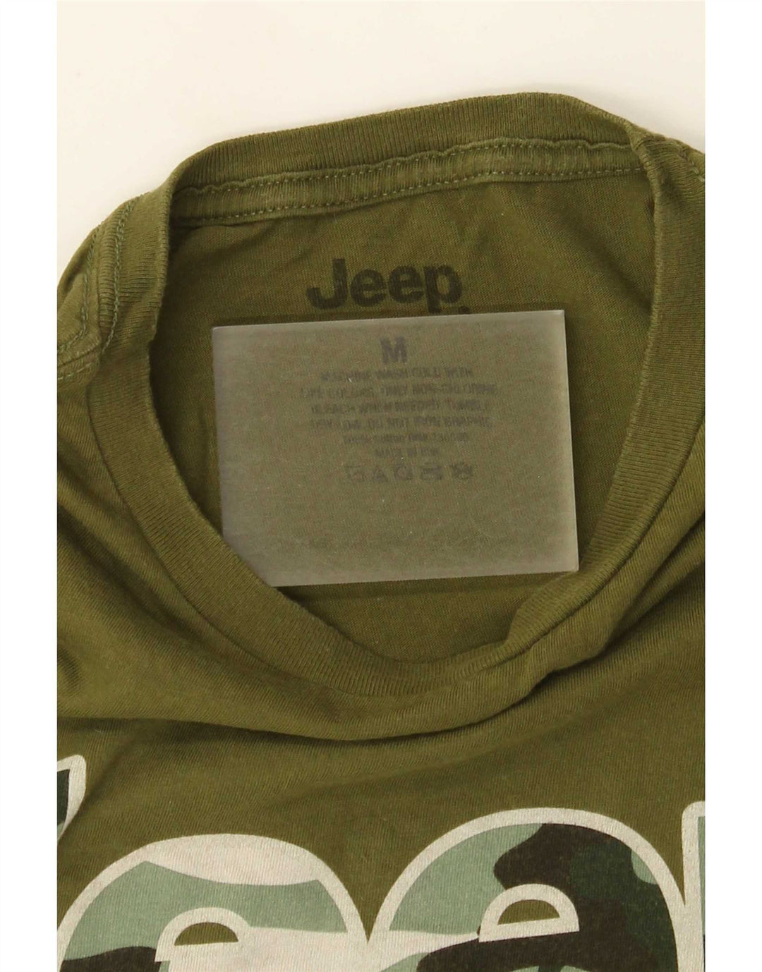 Tricou cu grafică obișnuită Jeep pentru bărbați Top din bumbac verde mediu