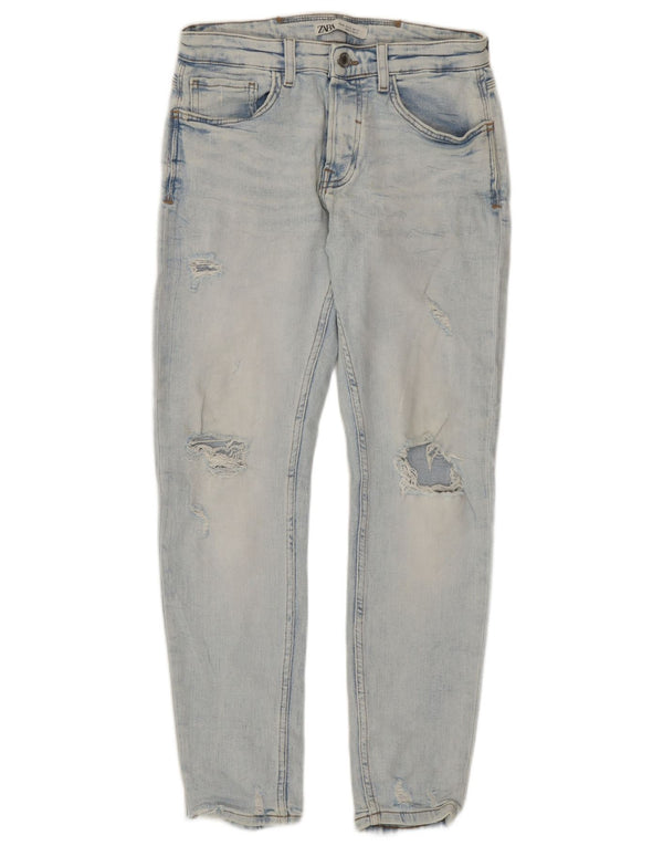 Blugi pentru bărbați slim învechiți Zara EU 40 Medium L31 L29 Albastru