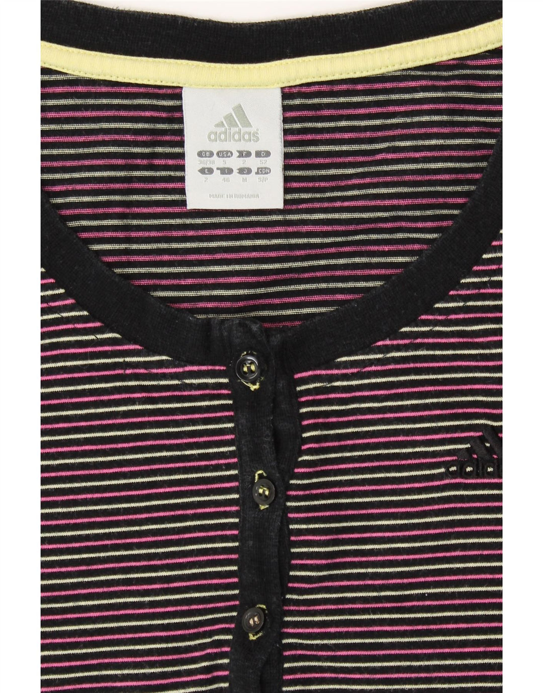 Tricou pentru femei ADIDAS UK 8/10 Bumbac cu dungi multicolore mici