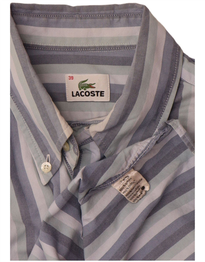 Cămașă bărbați Lacoste Mărimea 39 Bumbac cu dungi albastre medii