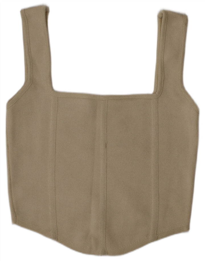 Crop Top Femei Zara Mediu Bej Poliamidă