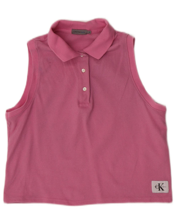 Cămașă polo fără mâneci pentru femei Calvin Klein Jeans UK 12 Roz mediu
