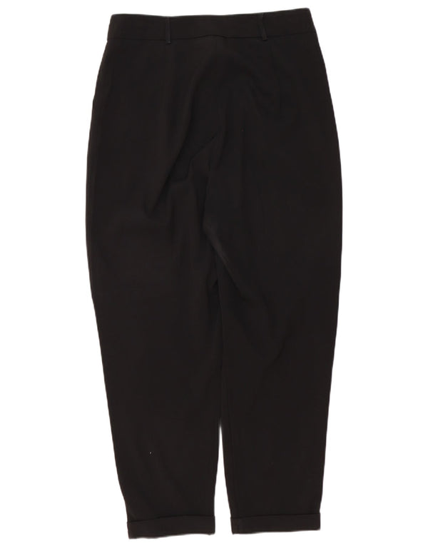 Oasis Pantaloni tăiați cu talie înaltă pentru femei UK 10 Small W30 L26 Negru