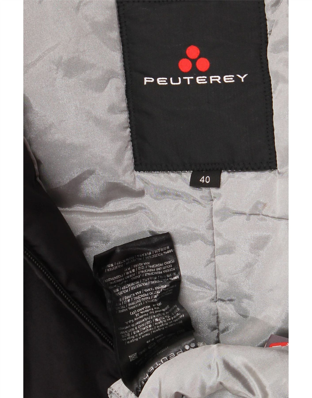 PEUTEREY Jachetă căptușită cu glugă pentru femei IT 40 Poliester negru mic