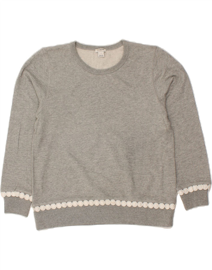 J. CREW Womens Oversized Sweatshirt Jumper UK 10 Small Grey Cotton Vintage J. Crew and Second-Hand J. Crew from Messina Hembry 