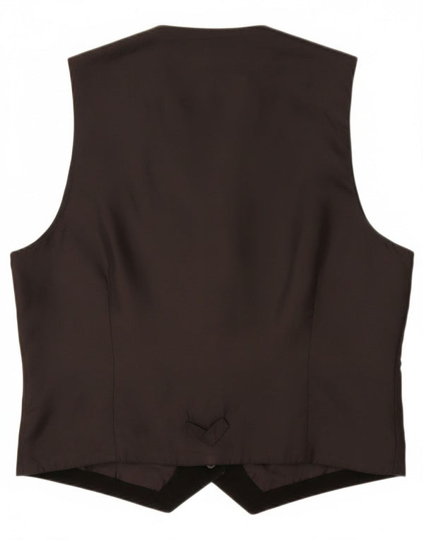 Vestă vintage pentru bărbați din piele intoarsa UK 40 Medium Black Leather